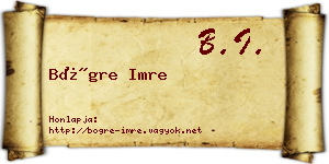 Bögre Imre névjegykártya