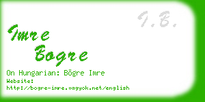 imre bogre business card