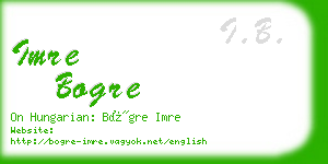 imre bogre business card